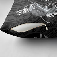 Guam Blue Marlin Fishing Pillow Cover Guahan Fish Hook Tattoo Black Version