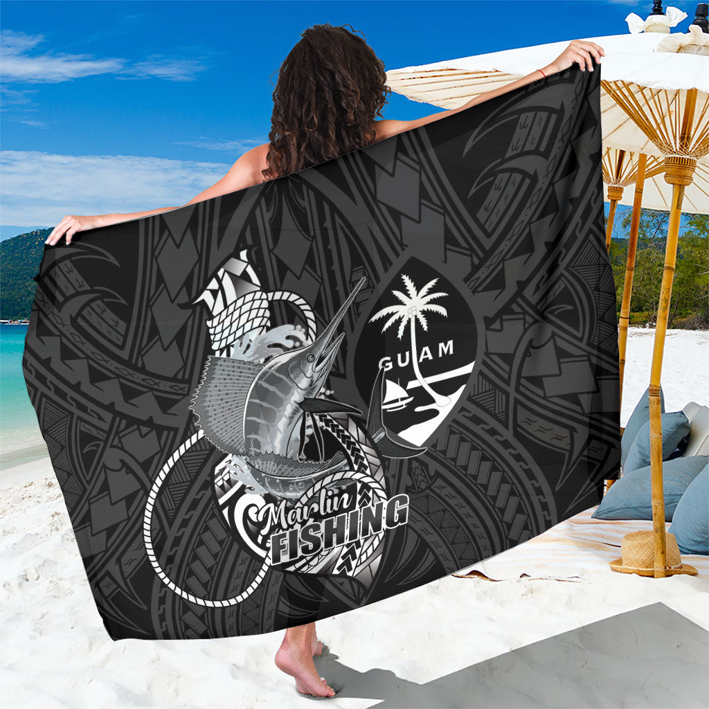 Guam Blue Marlin Fishing Sarong Guahan Fish Hook Tattoo Black Version