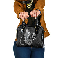 Guam Blue Marlin Fishing Shoulder Handbag Guahan Fish Hook Tattoo Black Version