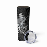 Guam Blue Marlin Fishing Skinny Tumbler Guahan Fish Hook Tattoo Black Version