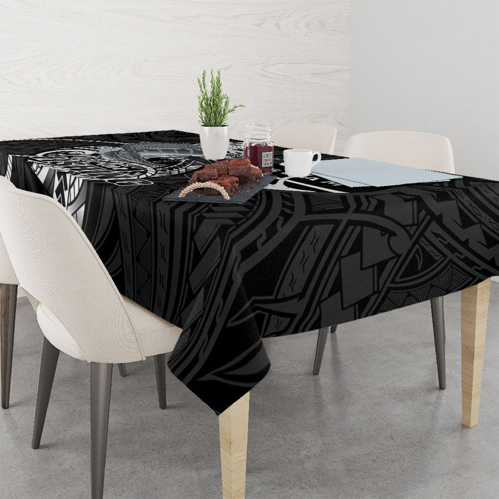 Guam Blue Marlin Fishing Tablecloth Guahan Fish Hook Tattoo Black Version
