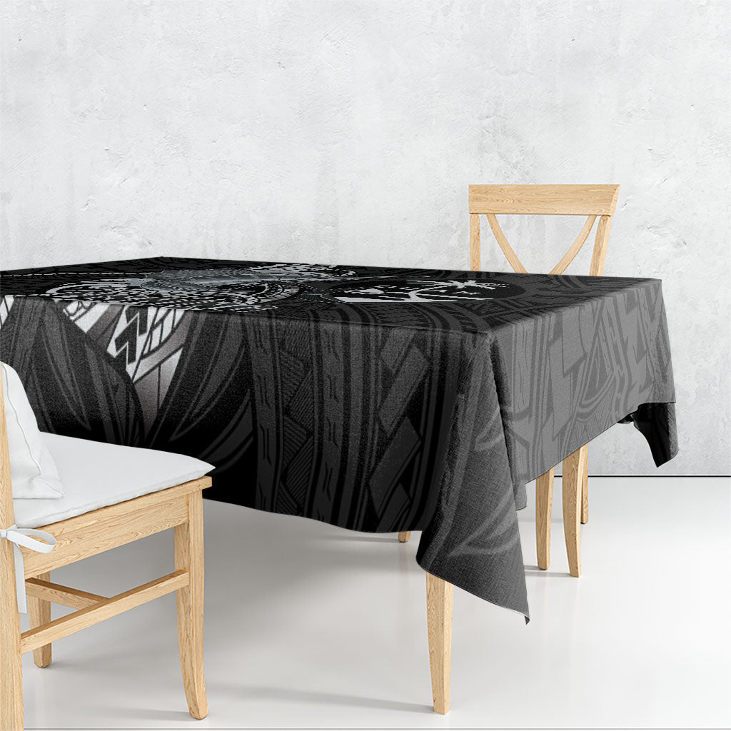 Guam Blue Marlin Fishing Tablecloth Guahan Fish Hook Tattoo Black Version