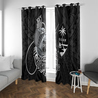 Guam Blue Marlin Fishing Window Curtain Guahan Fish Hook Tattoo Black Version