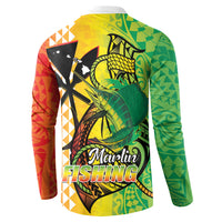 Hawaii Blue Marlin Fishing Button Sweatshirt Hawaiian Kanaka Kakau Reggae