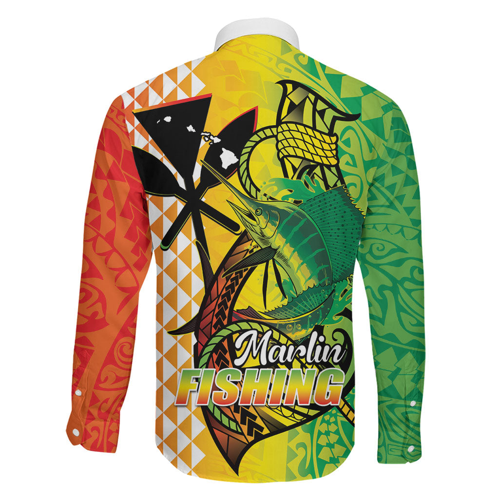 Hawaii Blue Marlin Fishing Family Matching Mermaid Dress and Hawaiian Shirt Hawaiian Kanaka Kakau Reggae LT14 - Polynesian Pride