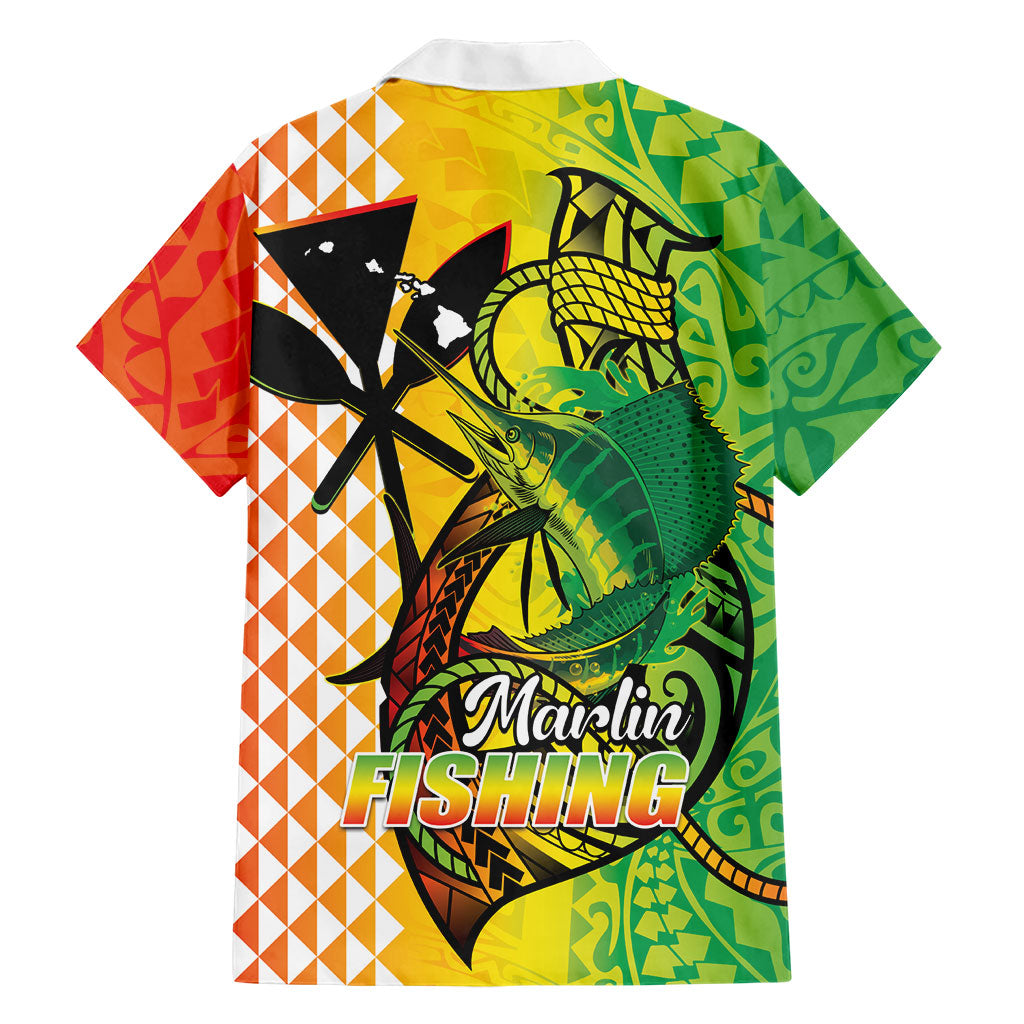 Hawaii Blue Marlin Fishing Family Matching Summer Maxi Dress and Hawaiian Shirt Hawaiian Kanaka Kakau Reggae LT14 - Polynesian Pride