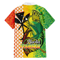 Hawaii Blue Marlin Fishing Hawaiian Shirt Hawaiian Kanaka Kakau Reggae