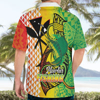 Hawaii Blue Marlin Fishing Hawaiian Shirt Hawaiian Kanaka Kakau Reggae