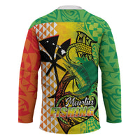 Hawaii Blue Marlin Fishing Hockey Jersey Hawaiian Kanaka Kakau Reggae