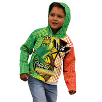 Hawaii Blue Marlin Fishing Kid Hoodie Hawaiian Kanaka Kakau Reggae
