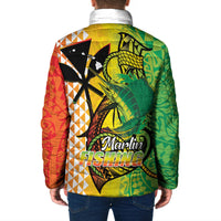Hawaii Blue Marlin Fishing Padded Jacket Hawaiian Kanaka Kakau Reggae