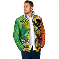 Hawaii Blue Marlin Fishing Padded Jacket Hawaiian Kanaka Kakau Reggae