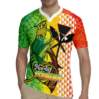 Hawaii Blue Marlin Fishing Rugby Jersey Hawaiian Kanaka Kakau Reggae