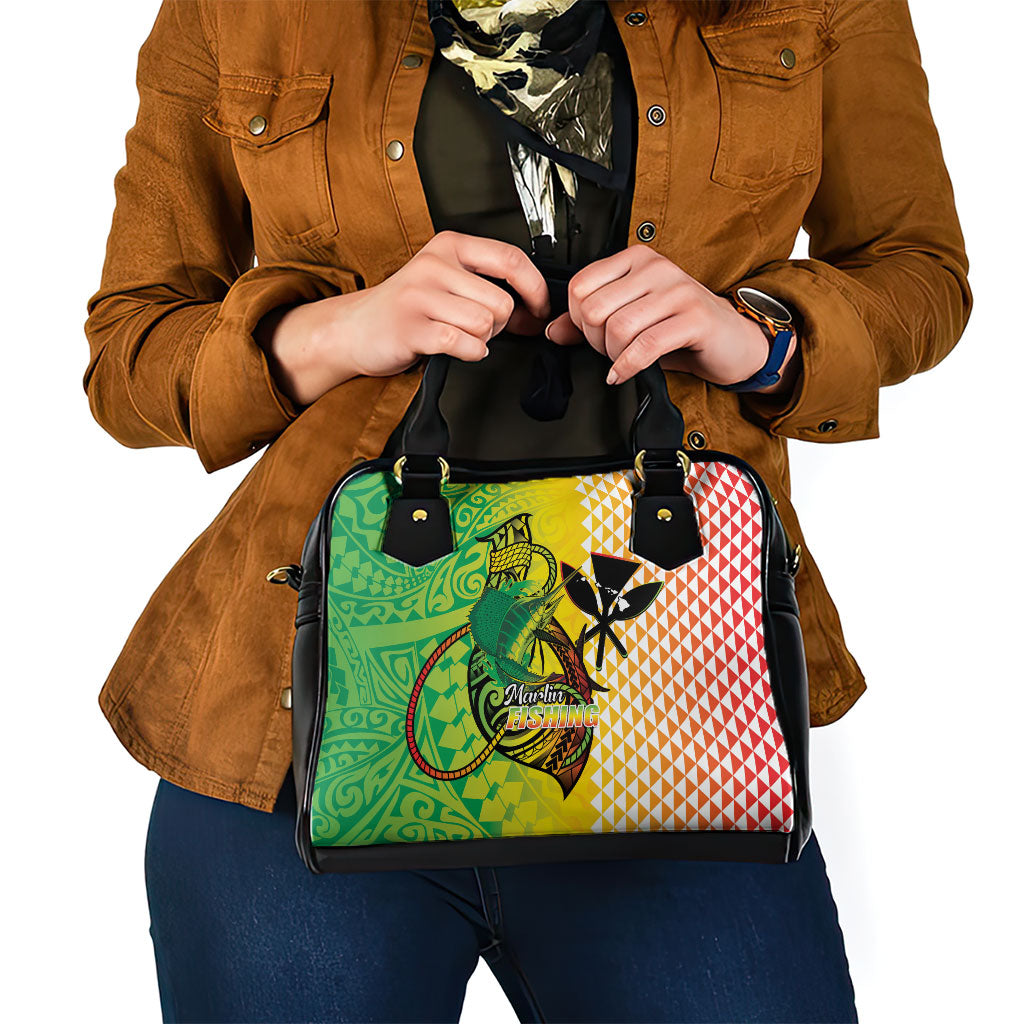 Hawaii Blue Marlin Fishing Shoulder Handbag Hawaiian Kanaka Kakau Reggae