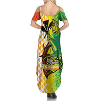 Hawaii Blue Marlin Fishing Summer Maxi Dress Hawaiian Kanaka Kakau Reggae