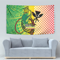 Hawaii Blue Marlin Fishing Tapestry Hawaiian Kanaka Kakau Reggae