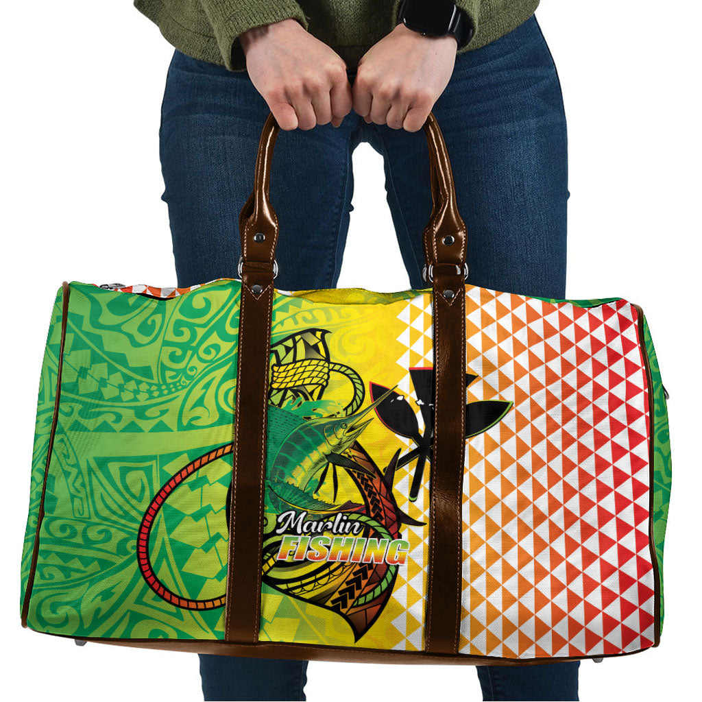 Hawaii Blue Marlin Fishing Travel Bag Hawaiian Kanaka Kakau Reggae