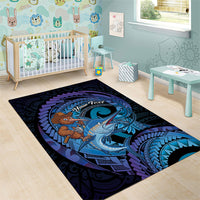 Personalised Blue Marlin Fishing New Zealand Area Rug NZ Kiwi Cowboy Born To Fish LT14 - Polynesian Pride