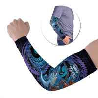 Personalised Blue Marlin Fishing New Zealand Arm Sleeves NZ Kiwi Cowboy Born To Fish LT14 Set of 2 Purple - Polynesian Pride