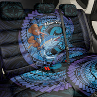 Personalised Blue Marlin Fishing New Zealand Back Car Seat Cover NZ Kiwi Cowboy Born To Fish LT14 - Polynesian Pride