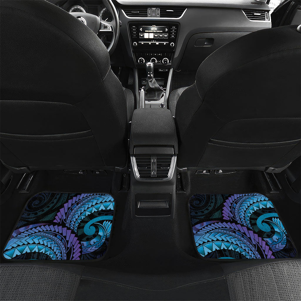 Personalised Blue Marlin Fishing New Zealand Car Mats NZ Kiwi Cowboy Born To Fish LT14 Set 2pcs - Back Purple - Polynesian Pride