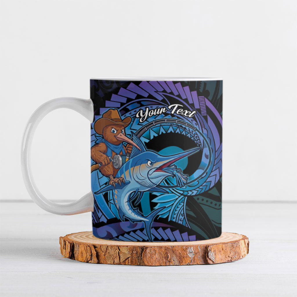 Personalised Blue Marlin Fishing New Zealand Ceramic Mug NZ Kiwi Cowboy Born To Fish