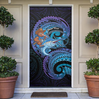 Personalised Blue Marlin Fishing New Zealand Door Cover NZ Kiwi Cowboy Born To Fish LT14 Purple - Polynesian Pride