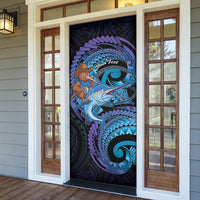 Personalised Blue Marlin Fishing New Zealand Door Cover NZ Kiwi Cowboy Born To Fish LT14 - Polynesian Pride