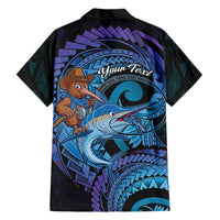 Personalised Blue Marlin Fishing New Zealand Family Matching Tank Maxi Dress and Hawaiian Shirt NZ Kiwi Cowboy Born To Fish LT14 - Polynesian Pride