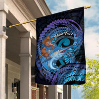 Personalised Blue Marlin Fishing New Zealand Garden Flag NZ Kiwi Cowboy Born To Fish LT14 House Flag Purple - Polynesian Pride