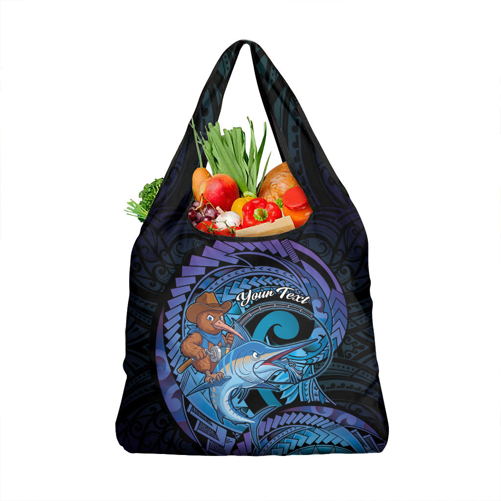Personalised Blue Marlin Fishing New Zealand Grocery Bag NZ Kiwi Cowboy Born To Fish LT14 1-pack One Size Purple - Polynesian Pride
