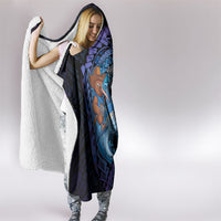 Personalised Blue Marlin Fishing New Zealand Hooded Blanket NZ Kiwi Cowboy Born To Fish LT14 - Polynesian Pride