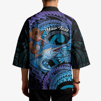Personalised Blue Marlin Fishing New Zealand Kimono NZ Kiwi Cowboy Born To Fish