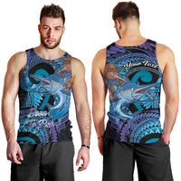 Personalised Blue Marlin Fishing New Zealand Men Tank Top NZ Kiwi Cowboy Born To Fish LT14 - Polynesian Pride