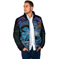 Personalised Blue Marlin Fishing New Zealand Padded Jacket NZ Kiwi Cowboy Born To Fish