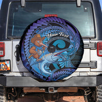 Personalised Blue Marlin Fishing New Zealand Spare Tire Cover NZ Kiwi Cowboy Born To Fish LT14 Purple - Polynesian Pride