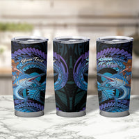 Personalised Blue Marlin Fishing New Zealand Tumbler Cup NZ Kiwi Cowboy Born To Fish LT14 - Polynesian Pride