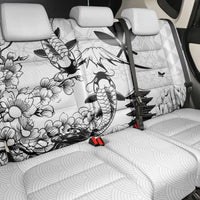Japan And Hawaii Back Car Seat Cover Sakura Koi Fish Hawaiian Lei Kanaka - Polynesian Pride