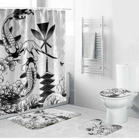 Japan And Hawaii Bathroom Set Sakura Koi Fish Hawaiian Lei Kanaka - Polynesian Pride