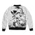 Japan And Hawaii Bomber Jacket Sakura Koi Fish Hawaiian Lei Kanaka - Polynesian Pride