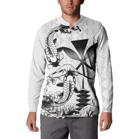Japan And Hawaii Button Sweatshirt Sakura Koi Fish Hawaiian Lei Kanaka - Polynesian Pride