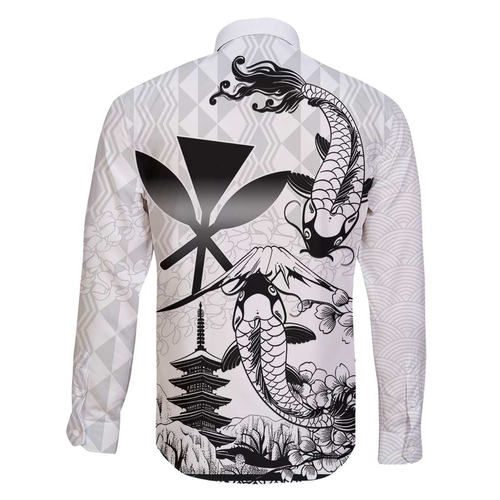 Japan And Hawaii Family Matching Off Shoulder Short Dress and Hawaiian Shirt Sakura Koi Fish Hawaiian Lei Kanaka LT14 - Polynesian Pride