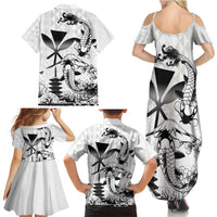 Japan And Hawaii Family Matching Summer Maxi Dress and Hawaiian Shirt Sakura Koi Fish Hawaiian Lei Kanaka LT14 - Polynesian Pride