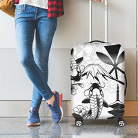 Japan And Hawaii Luggage Cover Sakura Koi Fish Hawaiian Lei Kanaka - Polynesian Pride