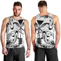 Japan And Hawaii Men Tank Top Sakura Koi Fish Hawaiian Lei Kanaka - Polynesian Pride