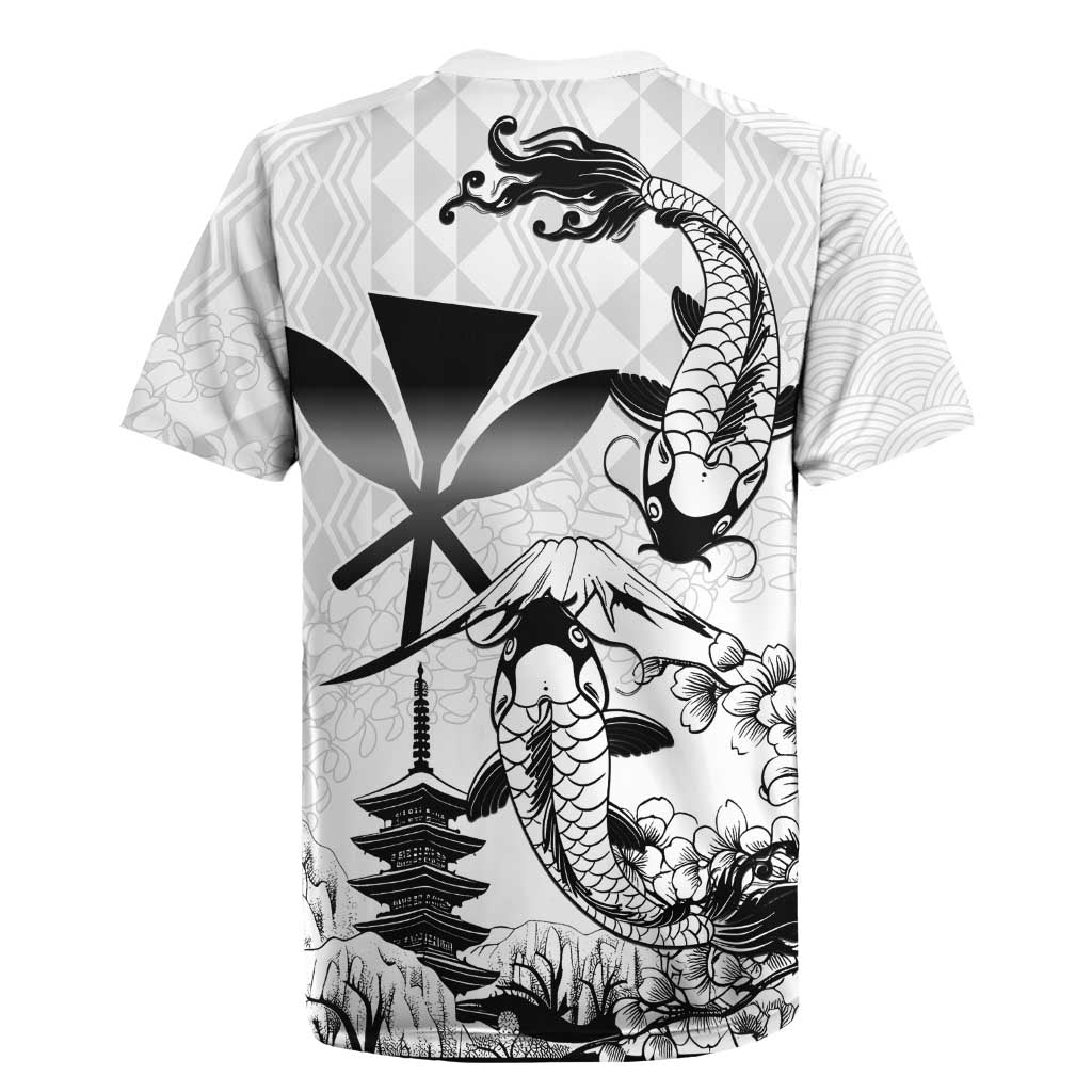 Japan And Hawaii Rugby Jersey Sakura Koi Fish Hawaiian Lei Kanaka - Polynesian Pride