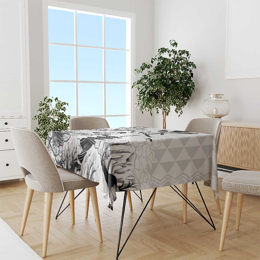 Japan And Hawaii Tablecloth Sakura Koi Fish Hawaiian Lei Kanaka - Polynesian Pride