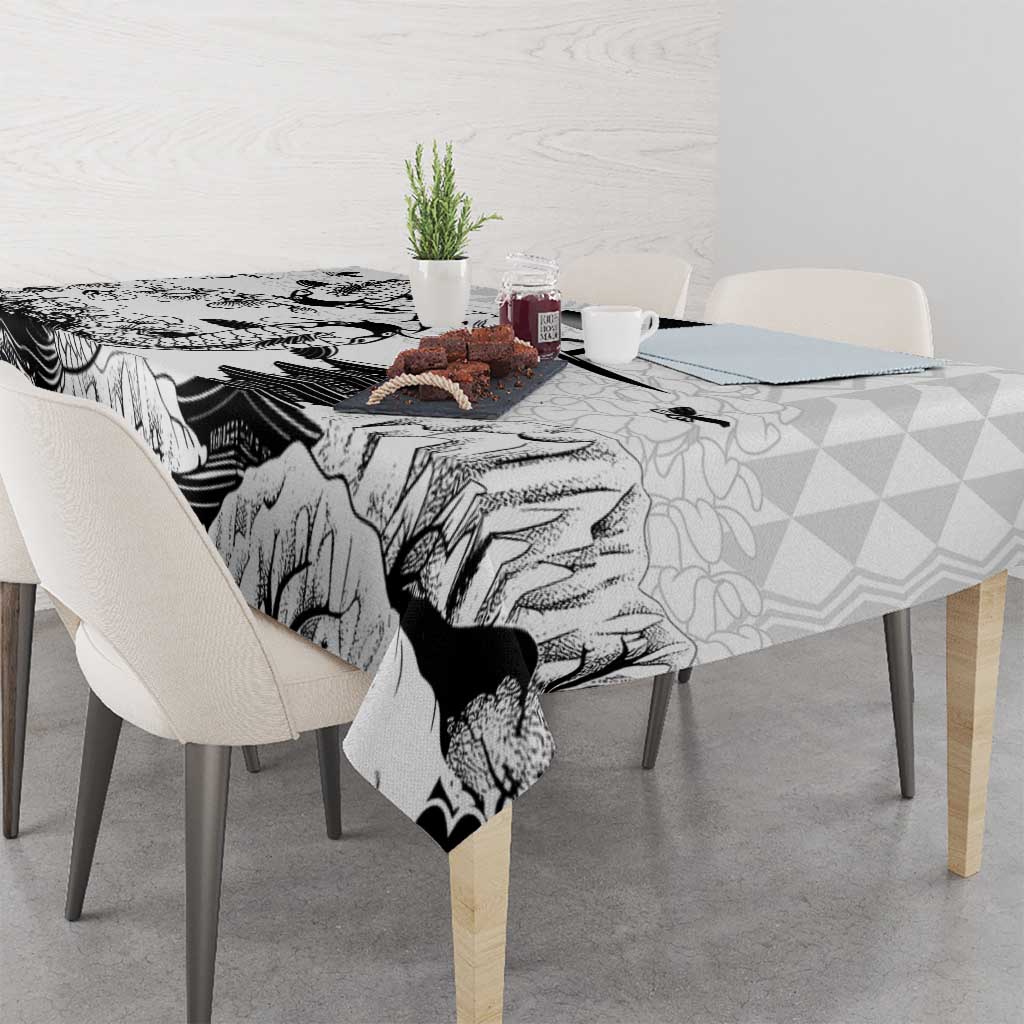 Japan And Hawaii Tablecloth Sakura Koi Fish Hawaiian Lei Kanaka - Polynesian Pride