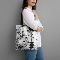 Japan And Hawaii Tote Bag Sakura Koi Fish Hawaiian Lei Kanaka - Polynesian Pride
