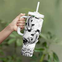 Japan And Hawaii Tumbler With Handle Sakura Koi Fish Hawaiian Lei Kanaka - Polynesian Pride